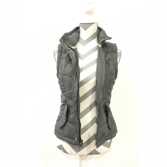 Hollister Puffer Vest -Soft Shell Gray -Size M - Picture 3 of 7